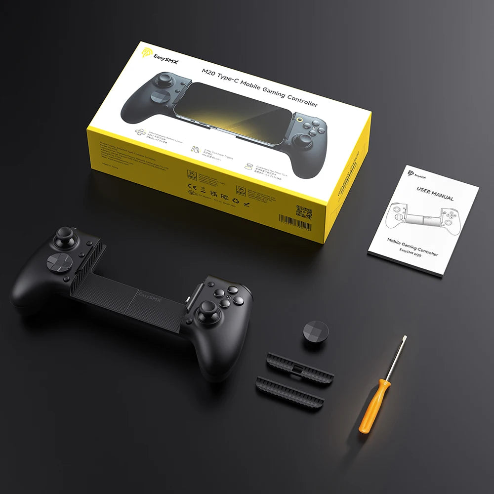 EasySMX M20 Type C Mobile Controller for Android/iPhone 15 Xbox Cloud Gaming, Telescopic Grip Fits Phones/Tablets up to 8.5"