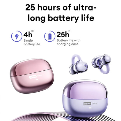 Lenovo LE302 OWS Ear Clip Earphones Wireless Bluetooth 6.0 Headset HD Call Touch Control Earbuds Low latency Gaming Headphones