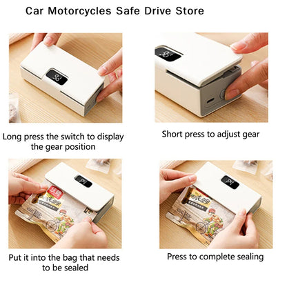 Mini Bag Sealer 2 in 1 Rechargeable Bag Sealer Heat Seal With Cutter and Magnet Bag Resealer Machine for Plastic Bags Snack Bags