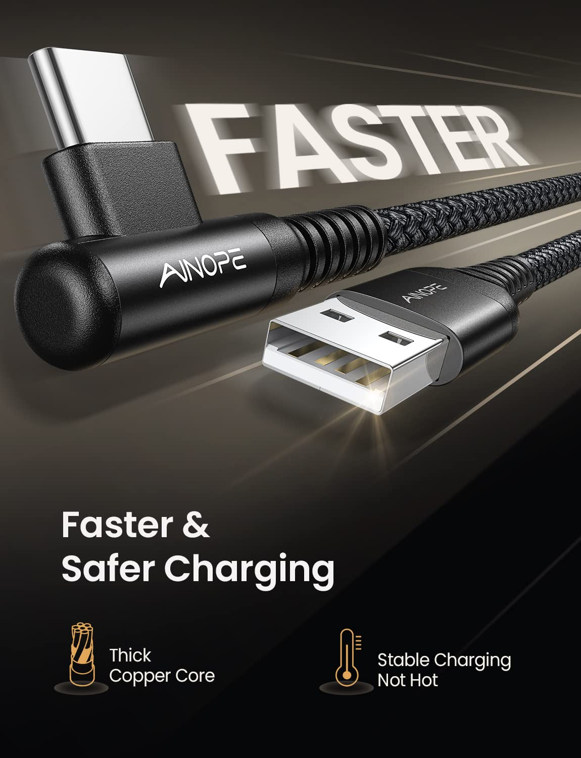 Experience Lightning-Fast Charging with Our 2-Pack Right Angle USB Type C Cable - 3.1A Fast Charge, 6.6FT Length, Perfect for Your Galaxy and LG Devices!